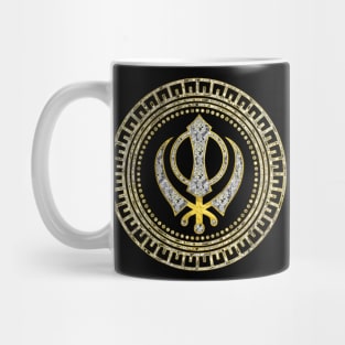 Decorative Khanda symbol with gemstones Mug